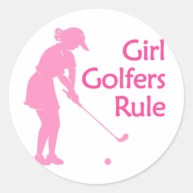 Sticker Rond La règle des filles golfeuses (Devant)