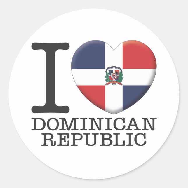 Sticker Rond La République Dominicaine (Devant)
