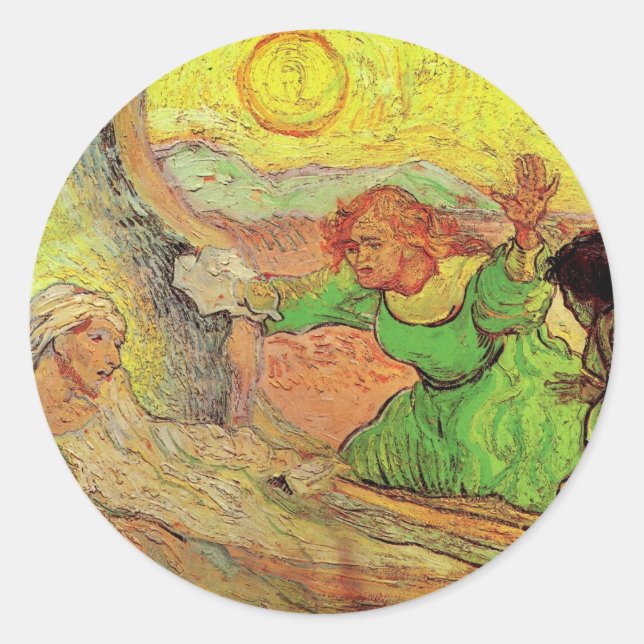 Sticker Rond La Résurrection de Lazare par Vincent van Gogh (Devant)