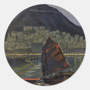 Sticker Rond ~ la Riviera de Hong Kong de l'Orient