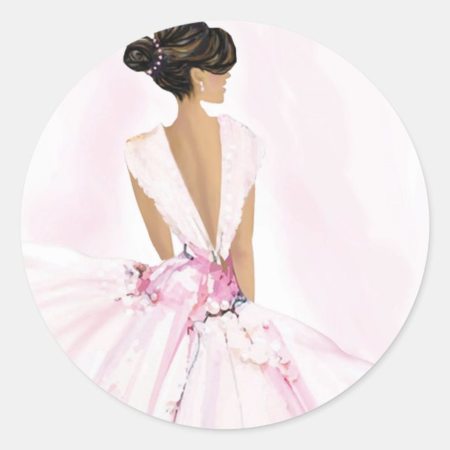 Sticker Rond La robe d'aujourd'hui est jolie (Devant)