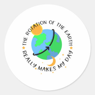 Sticker Rond La Rotation De La Terre Fait Vraiment Mon Jour Fun