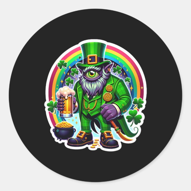 Sticker Rond La Saint-Patrick Bylor du mauvais œil démon irland (Devant)