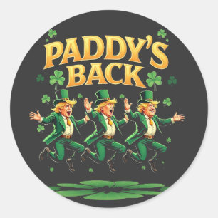 Sticker Rond La Saint-Patrick drôle de retour de Trump Léopard