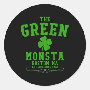 Sticker Rond La Saint-Patrick Monsta Clic Boston Nom
