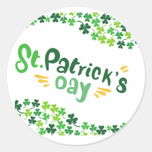 Sticker Rond la Saint-Patrick,Trèfle,Irlandais 
