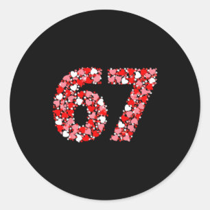 Sticker Rond La Saint-Valentin 67 Meme Avec des cœurs Drôle Six