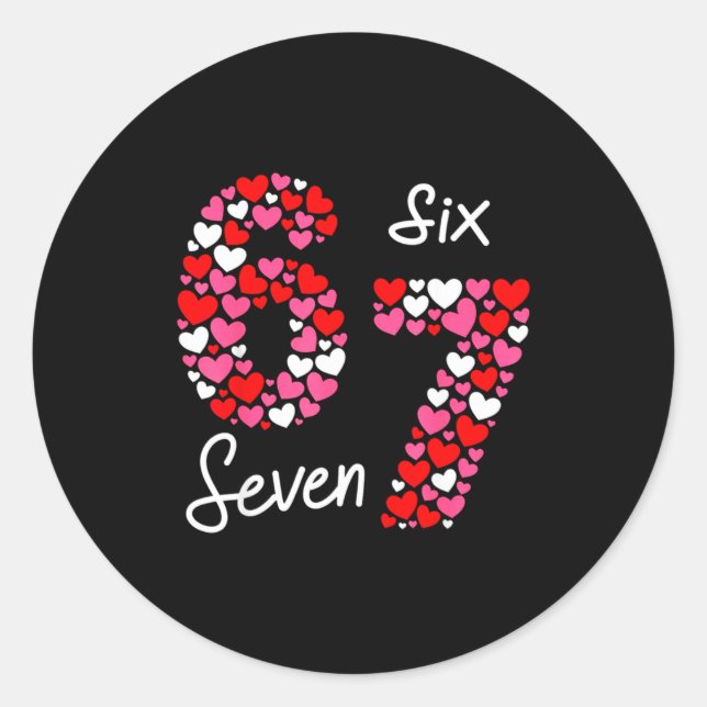 Sticker Rond La Saint-Valentin 6-7 Meme Six Sept 6 7 Saint-Vale (Devant)