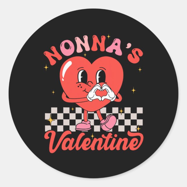 Sticker Rond La Saint-Valentin de Nonna Joyeuse Saint-Valentin  (Devant)