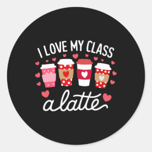 Sticker Rond La Saint-Valentin des professeurs J'aime mon Cl A