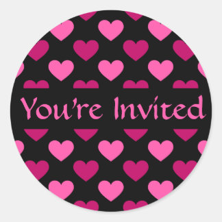 Sticker Rond La Saint Valentin est invitée