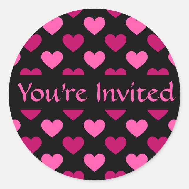 Sticker Rond La Saint Valentin est invitée (Devant)