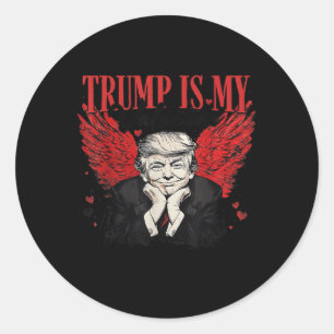 Sticker Rond La Saint-Valentin Trump est mon Trump drôle de Sai