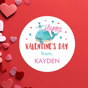 Sticker Rond La Saint-Valentin, un traitement personnalisé de b