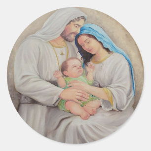 Sticker Rond La Sainte Famille : Portrait de l'Amour Divin