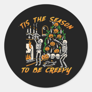 Sticker Rond La saison effrayante d'Halloween La saison pour êt