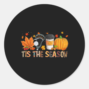 Sticker Rond La saison Leopard Citrouille Lacrosse Halloween au