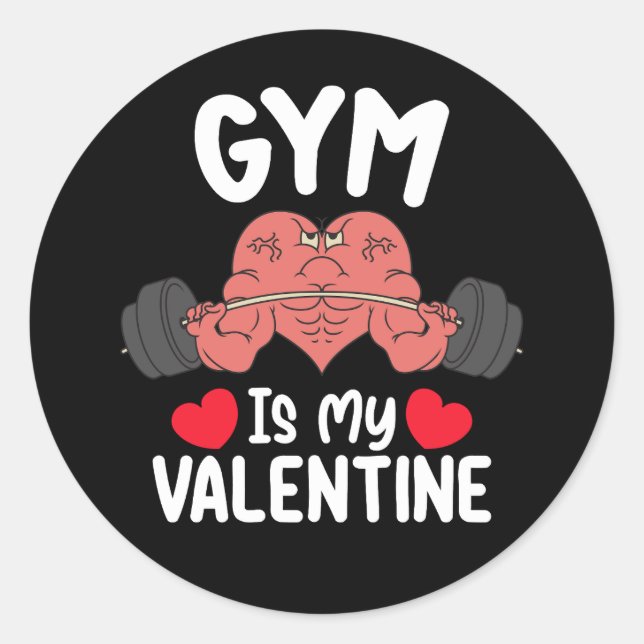 Sticker Rond La Salle De Sport Est Ma Saint-Valentin Fitness Ex (Devant)