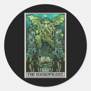 Sticker Rond La salle d'horreur Clic Cthulhu de la carte Tarot 