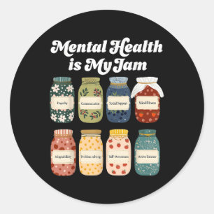 Sticker Rond La santé mentale est ma Sensibilisation sur l'auti