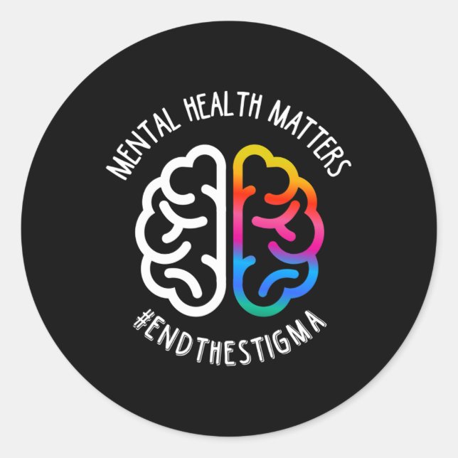 Sticker Rond La santé mentale et la stigmatisation (Devant)