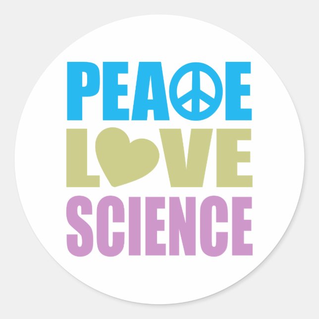 Sticker Rond La science de l'amour pour la paix (Devant)