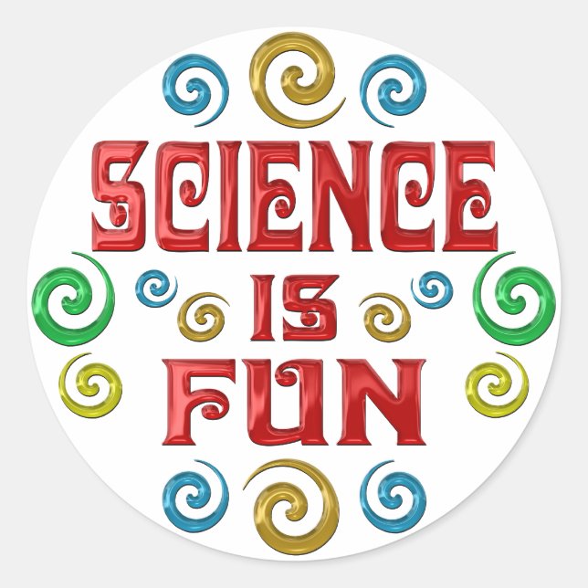 Sticker Rond La science est AMUSante (Devant)
