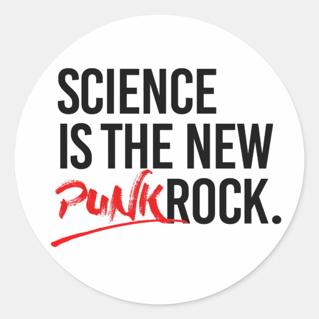 Sticker Rond La science est le nouveau punk rock (Devant)