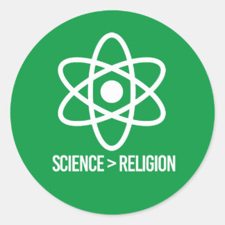 Sticker Rond La science est plus grande que la religion