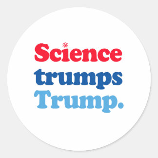 Sticker Rond La science l'emporte sur Trump