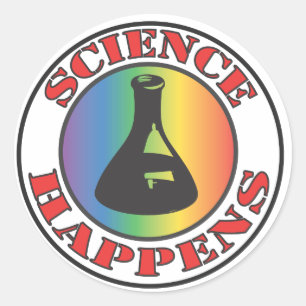 Sticker Rond La science se produit