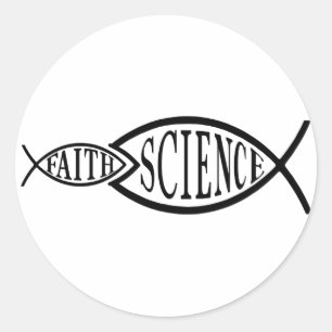 Sticker Rond La Science Trumps des poissons de foi