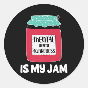 Sticker Rond La sensibilisation à la santé mentale est ma jambe