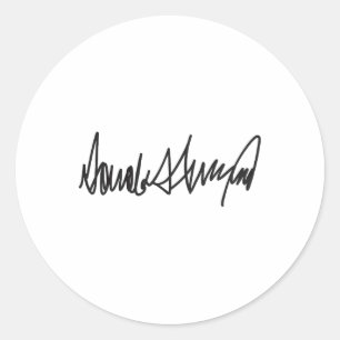 Sticker Rond La signature Donald John Trump