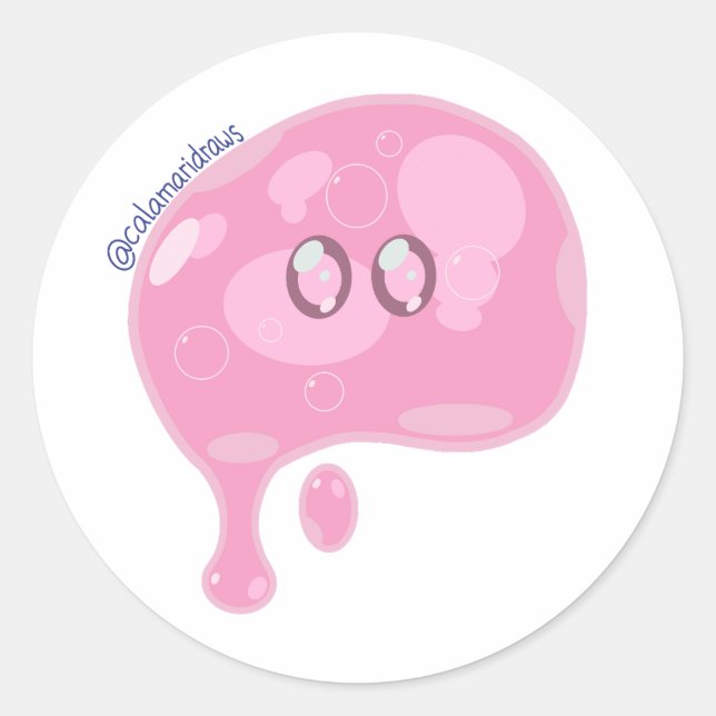 Sticker Rond La slime rose (Devant)