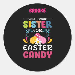 STICKER ROND "LA SOEUR COMMERCIALE POUR LA BANDE DE PÂQUES"