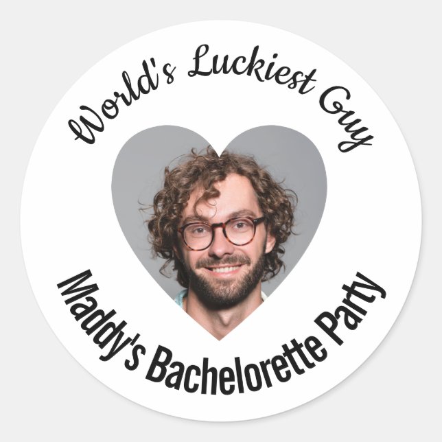 Sticker Rond La soirée de bachelorette Guy la plus chanceuse du (Devant)