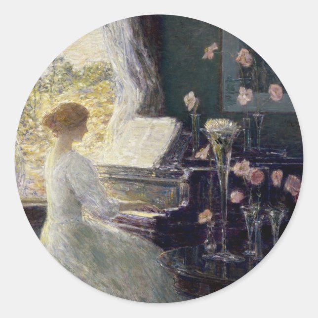 Sticker Rond La sonate de Frederick Childe Hassam (Devant)