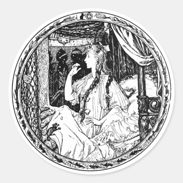 Sticker Rond La Souris Vole L'Anneau De L'Autocollant Princesse (Devant)