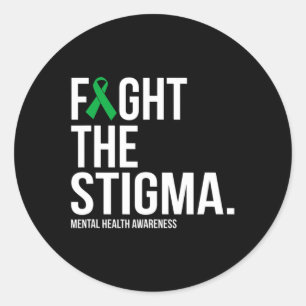 Sticker Rond La Stigma Green Ribbon santé mentale