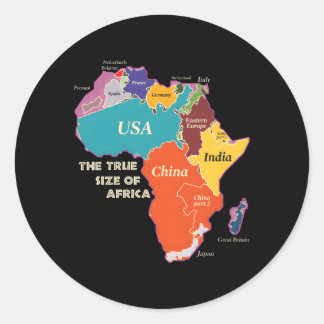 Sticker Rond La Taille Réelle De L'Afrique
