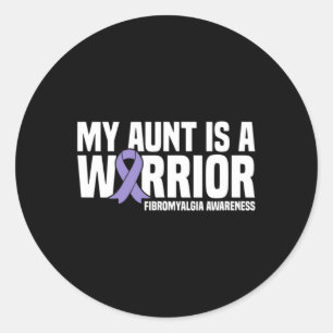 Sticker Rond La Tante Est Un Guerrier Fibromyalgie Sensibilisat