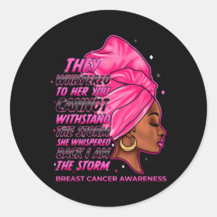 Sticker Rond La tempête Les femmes noires Le cancer du sein Sur
