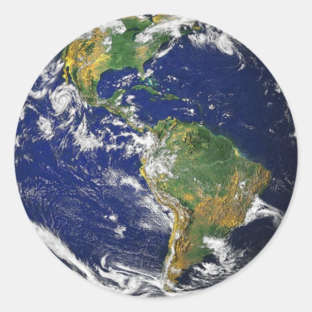 Sticker Rond La Terre, Amérique du Sud (Devant)