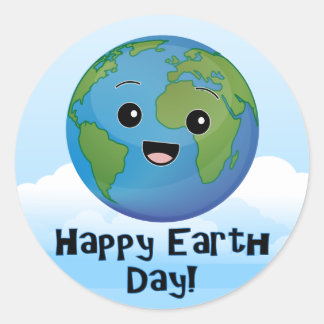 Sticker Rond La Terre est un jour heureux