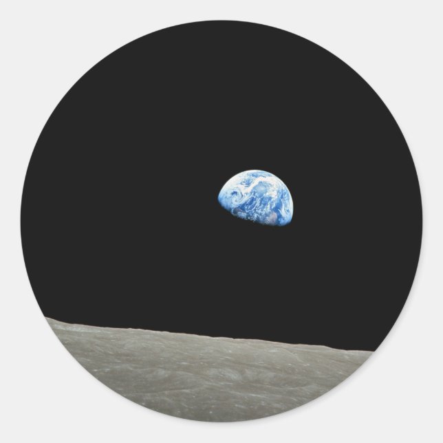 Sticker Rond La Terre Se Lève De La Lune (Devant)
