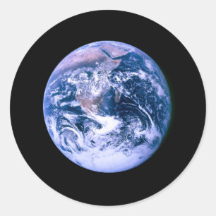 Sticker Rond La Terre vue depuis l'espace "Marbre Bleu"