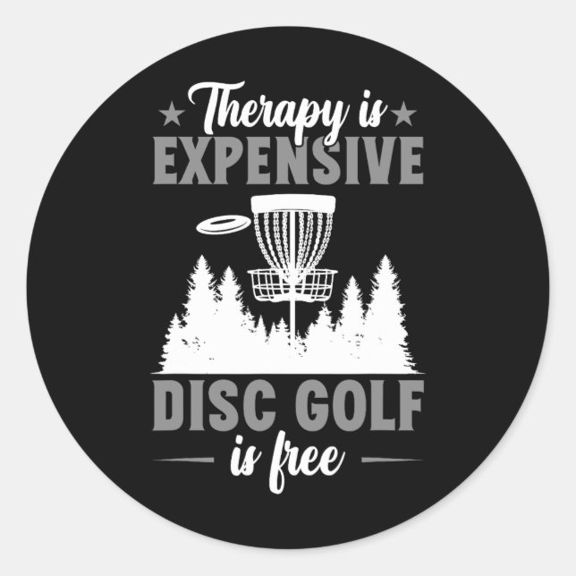 Sticker Rond La thérapie est chère Disc Golf Disc Golfeur  (Devant)