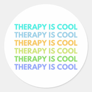 Sticker Rond La thérapie est Cool