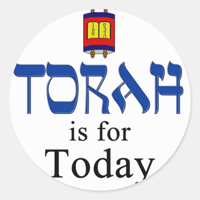 Sticker Rond La Torah est pour aujourd'hui (Devant)